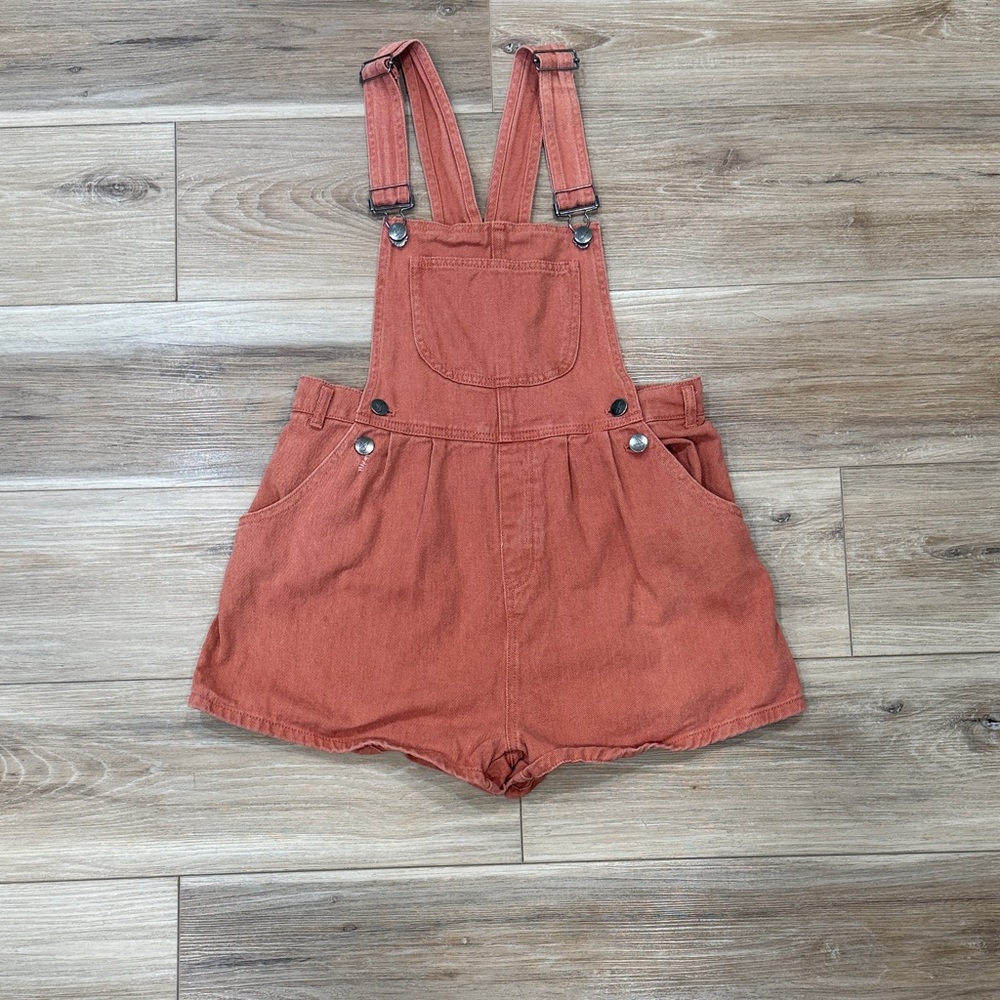 Women's Casual Rust Overalls Shorts